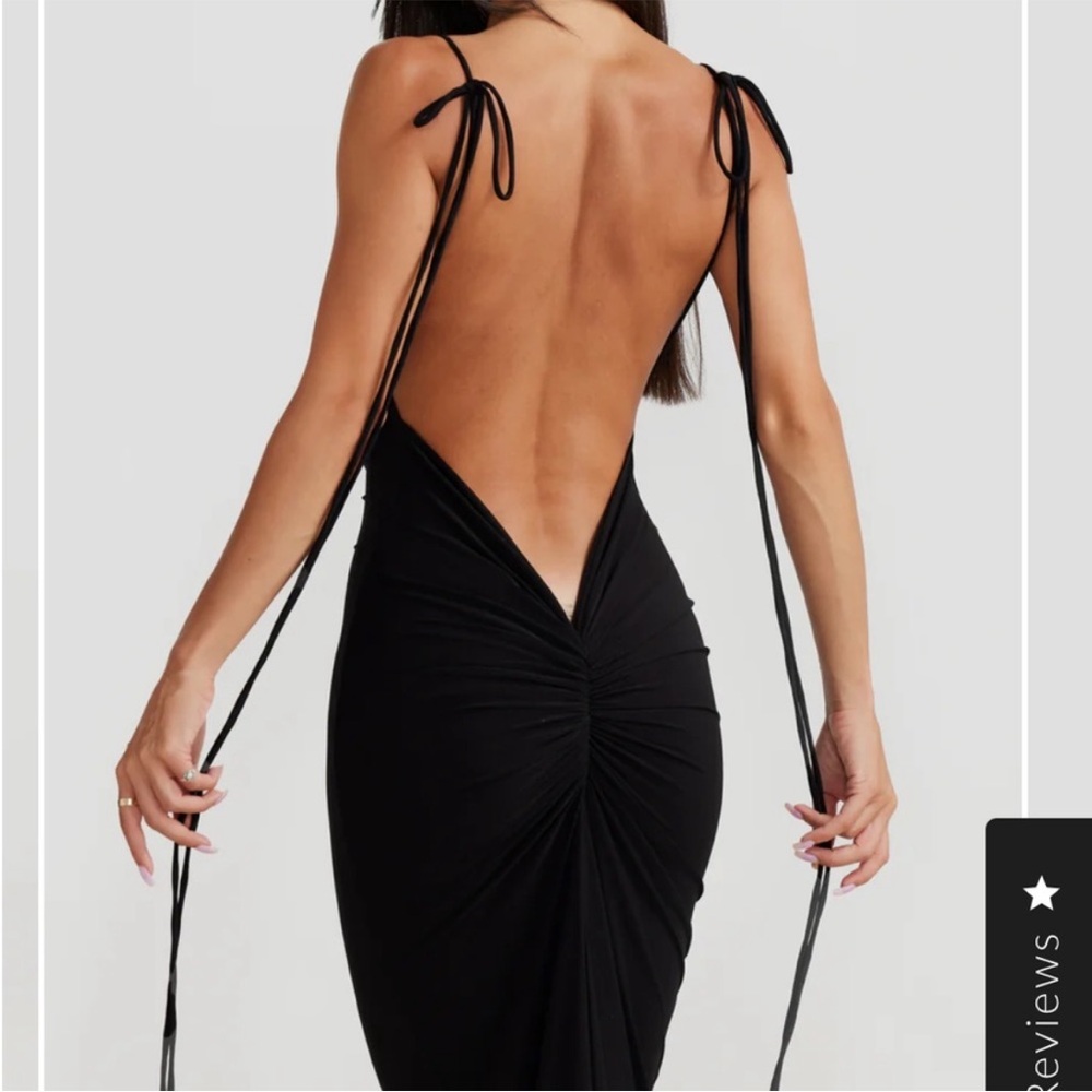 Black Backless Evening Dress